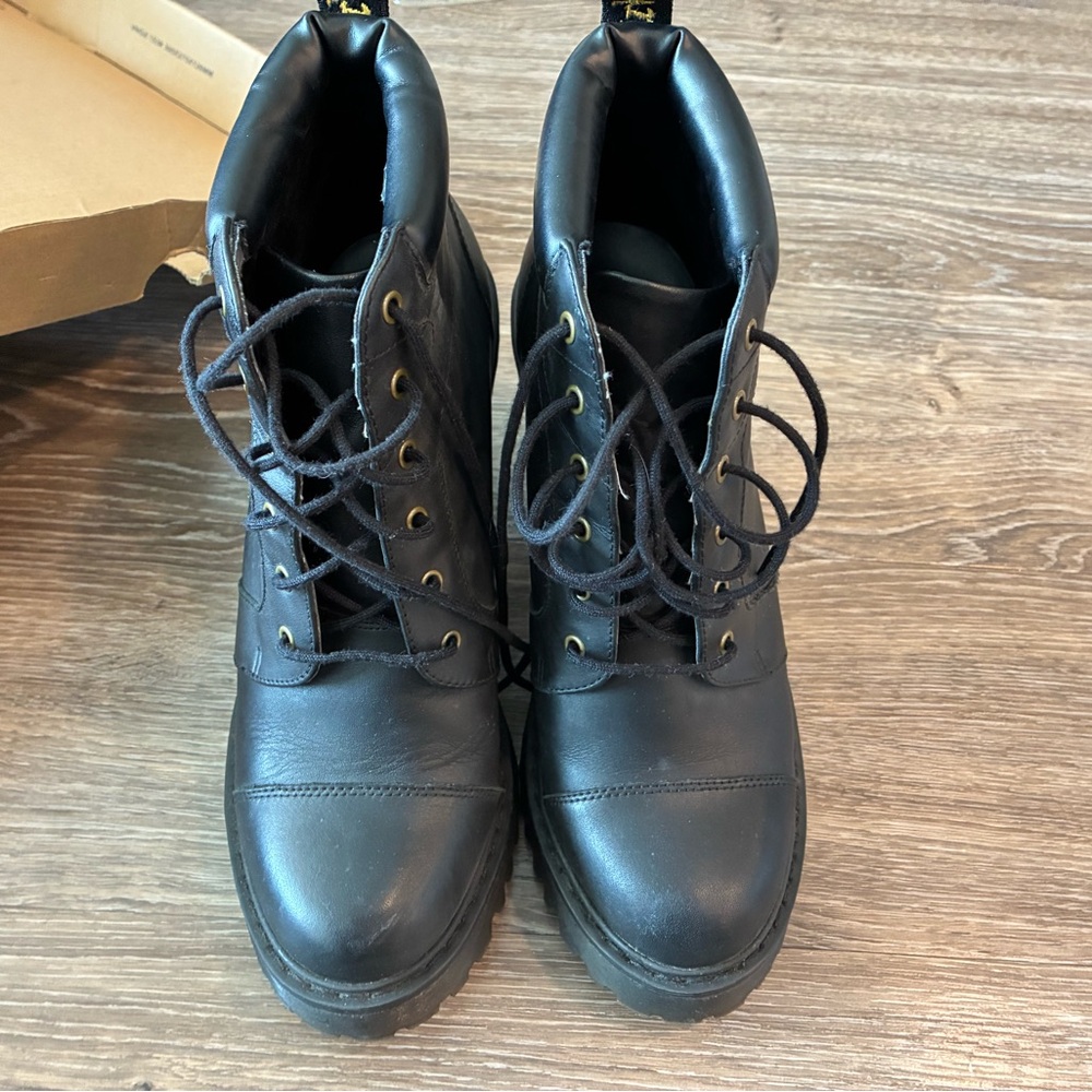 Dr. Martens Black Lace Up High Heel Boots - Picture 5 of 6